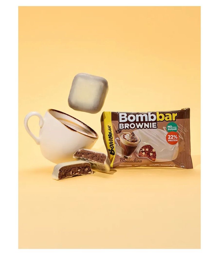 Baltymų batonėlis (sausainis) „BROWNIE moccachino“ 50 g - Bombbar