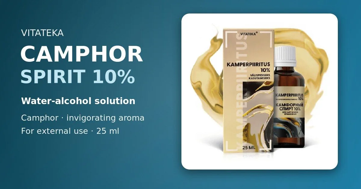 Kamperpiiritus VITATEKA 10% 25 ml — vahend väliseks kasutamiseks