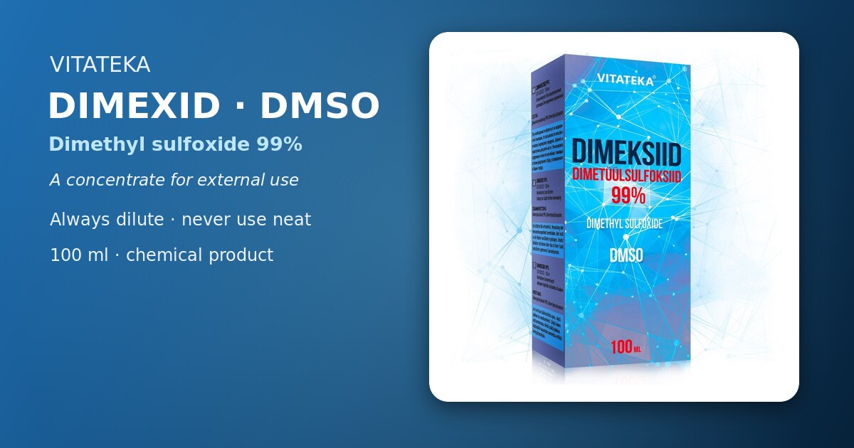 Флакон и упаковка VITATEKA Димексид (DMSO) 99% 100 мл