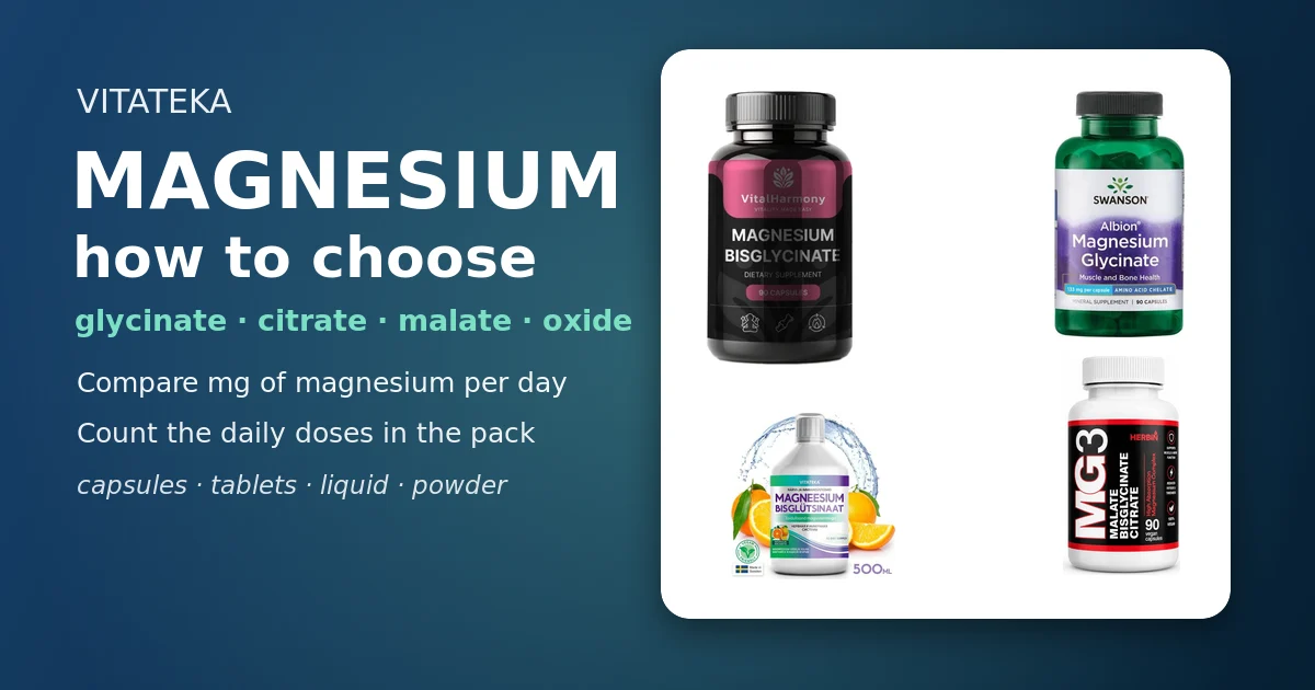 Magnesiumravintolisät: kapselit, tabletit ja nestemäinen magnesium