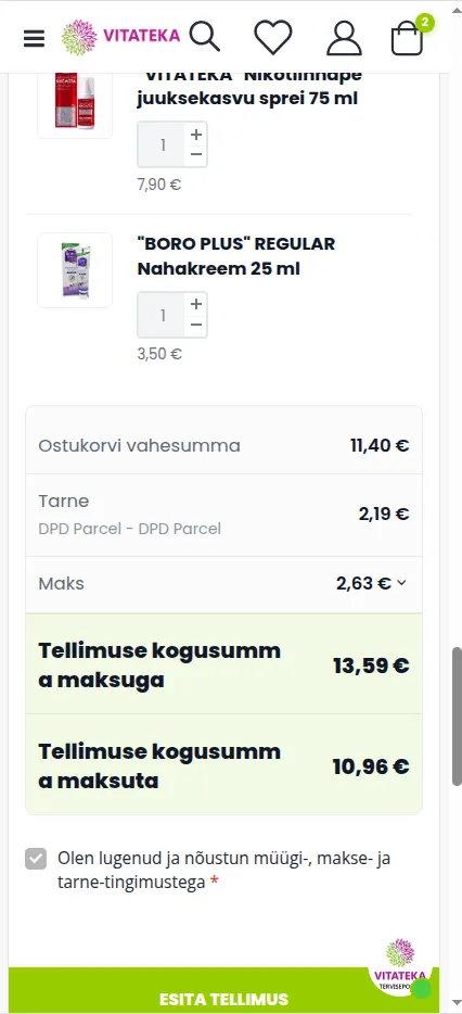 Tellimuse kokkuv&otilde;te